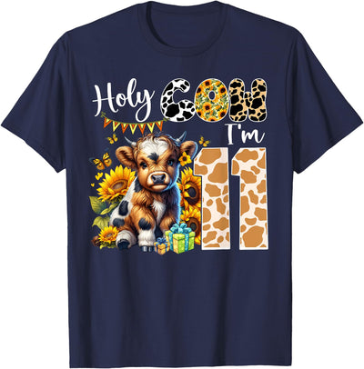 Cute Cow Farm Themed Birthday Girls Family Party Holy Cow Girls T-Shirt