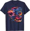 Betta Fighting Fish Splash Art Colorful Betta Fish Lover Splash Art Siamese Fighting Fish T-Shirt - Navy Blue
