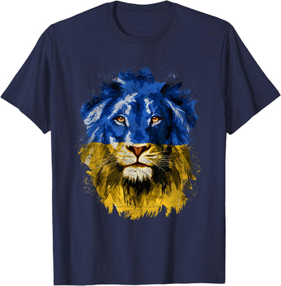 Vintage Yellow & Blue Flag Lion Face National Colours T-Shirt