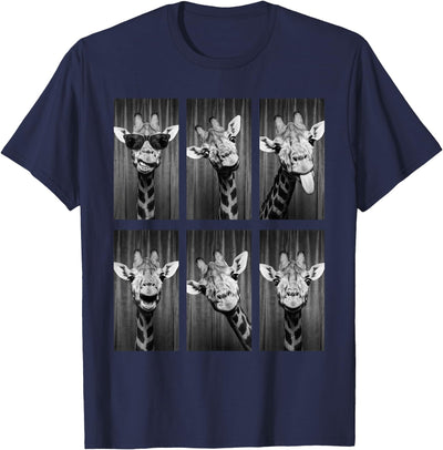 Giraffe Photobooth Funny Safari Animal Portrait T-Shirt