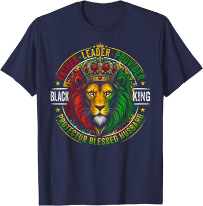 Black King Lion Juneteenth 1865 Men Dad Father's Day T-Shirt