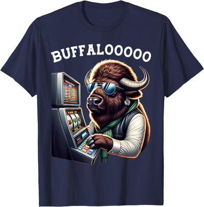 Cow Buffalo Slot Machine Casino Buffalooooo Gambling T-Shirt