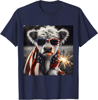 Ever Forever American Baby Cow 4th of July T-Shirt