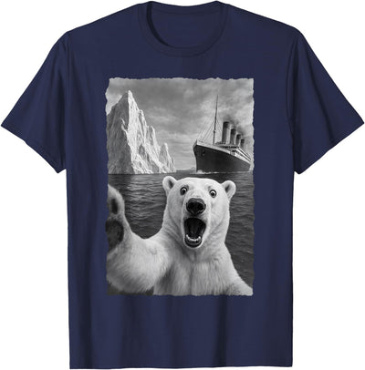 Funny Polar Bear Selfie Titanic T-Shirt