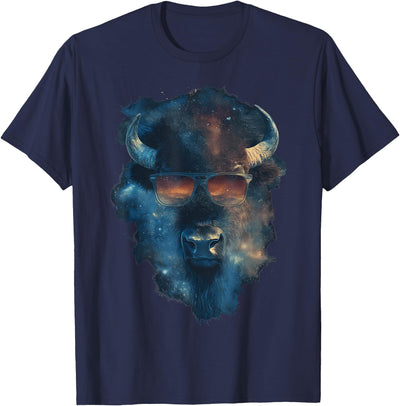 Cow Safari Animal Art Buffalo Sunglasses Funny Bison T-Shirt