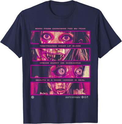 AMZB Creepy Manga Anime Girl Japanese Horror Streetwear Y2K Otaku T-Shirt