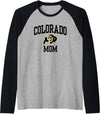 Elite Authentics Colorado Buffaloes Mom Icon Officially Licensed Raglan Baseball Tee - Black/Athletic Heather
