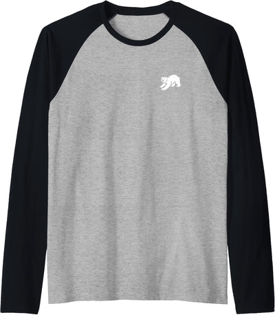 Polar Bear Minimalist Black and White Raglan Baseball Tee