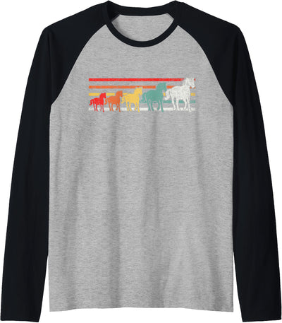 Horse Horseback Horses Gifts Horse Horseback Horses Raglan Baseball Tee