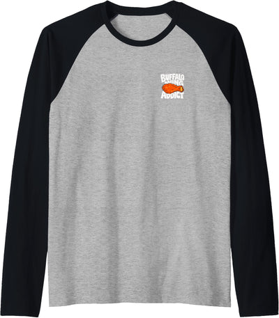 Cow Buffalo Wing Minimalist Badge Patch Raglan Baseball T-Shirt