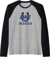 Buffalo Island, Monette, AR 72447 Buffalo Island Central High School Mustangs Theater Raglan Baseball Tee - Black/Athletic