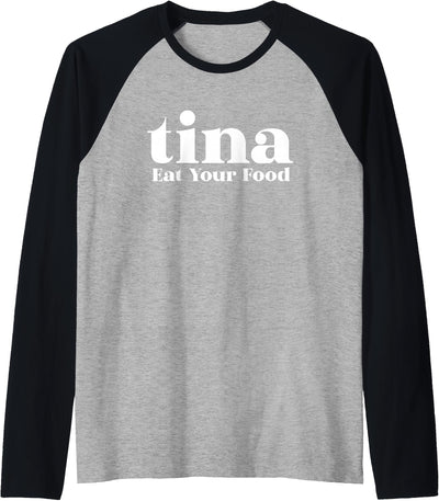 Eat Your Food Tina Llama Alpaca Raglan Baseball Tee