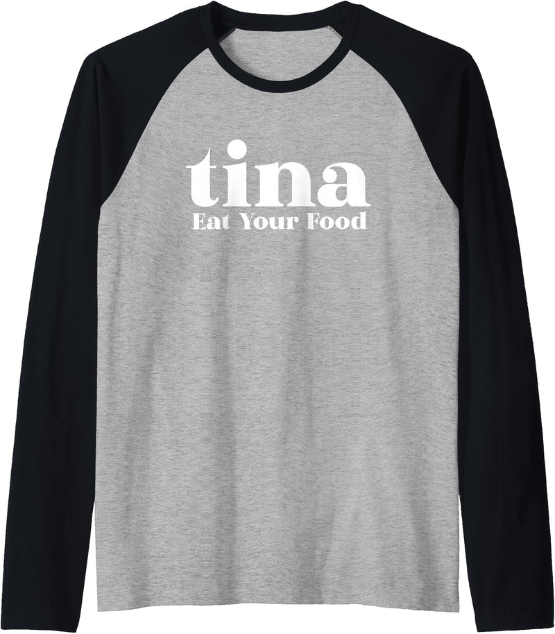 Eat Your Food Tina Llama Alpaca Raglan Baseball Tee - As Pictured