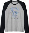 Vintage Horse Animal Clo. Horse Vintage Raglan Baseball Tee - Black/Athletic Heather