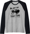Do Not Pet The Fluffy Cows American Bison Vintage Raglan Baseball Tee - Black/Athletic Heather