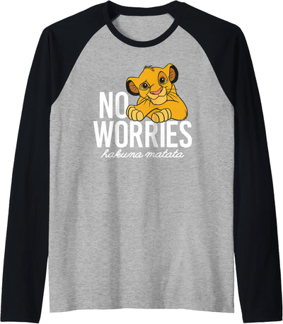 Lion King Classic No Worries Simba Raglan Baseball Tee