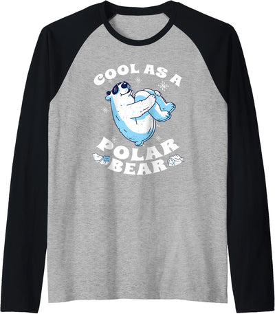 Polar Bear Apparel Cool Polar Bear Funny Arctic Animal Lover Raglan Baseball Tee
