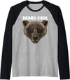 Cute Bear Memes Beary Cool Cute Bear Grizzly Bear Animal Meme Wild Bear Raglan Baseball Tee - Black/Athletic Heather