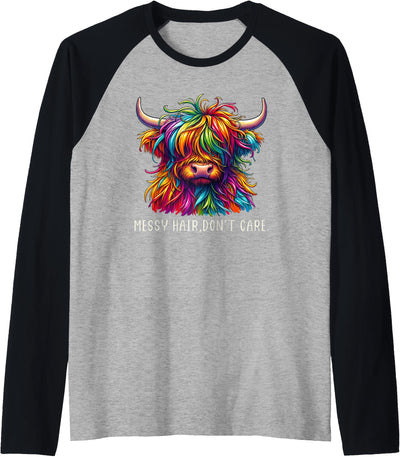 Cow Couture Creations Highland Cow Messy Hair Colorful T-Shirt