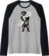 Retro Vintage California Flag Bear Shirt I Love California Shirt Art-Retro Vintage Cali Pride Bear Raglan Baseball Tee - Black/Athletic Heather