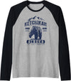 Ketchikan Alaska Souvenir Gift Shirts Vintage Bear Ketchikan Alaska Shirt - Ketchikan AK Raglan Baseball Tee - Black/Athletic Heather