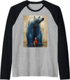 Duality Sentiment Oddity Feelings Strong Bear Polar Bear Child Companion North Pole Winter Expedition Raglan Baseball Tee - Black/Athletic Heather