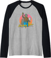 Smokey Bear Retro Smokey Bear Colorful Sunset PSA Raglan Baseball Tee - Black/Athletic Heather