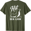 Sea Lion Trend (On Back) Hit The Sea Lion Funny Sealion Dance Trend T-Shirt - Olive Green