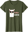 funny Mama Llama Co. Mama Llama, llama wearing sunglasses gift for women T-Shirt - Olive Green