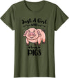 Just A Girl Who Loves Pigs T-Shirt - Olive Green