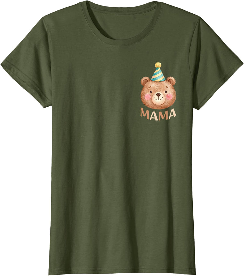 Beary First Birthday Family Matching Party TEE Mama Bear 1st Birthday Boy Girl Family Matching Party T-Shirt - Olive Green