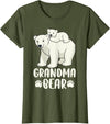 Polar Bear Family Art Creations Grandma Bear and Cub T-Shirt - Olive Green