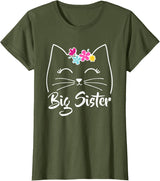 Best Cat Humor Tees & Gifts Big Sister Cute Kitty Cat Lover Pets T-Shirt