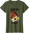 This Is My Derby Day Dress Outfit for Women This Is My Derby Day Dress Horse Flowers Women Horse Racing T-Shirt - Olive Green