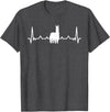 LLama Gifts & Accessories Llama Heartbeat Alpaca Llama Lover T-Shirt - Dark Heather Grey