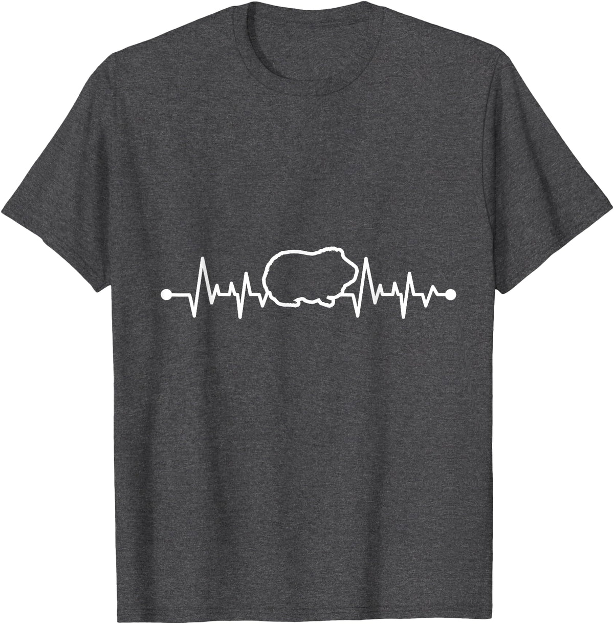 Animal Tee & Guinea Pig Animal Furry Potato Heartbeat Guinea Pig T-Shirt - Dark Heather Grey