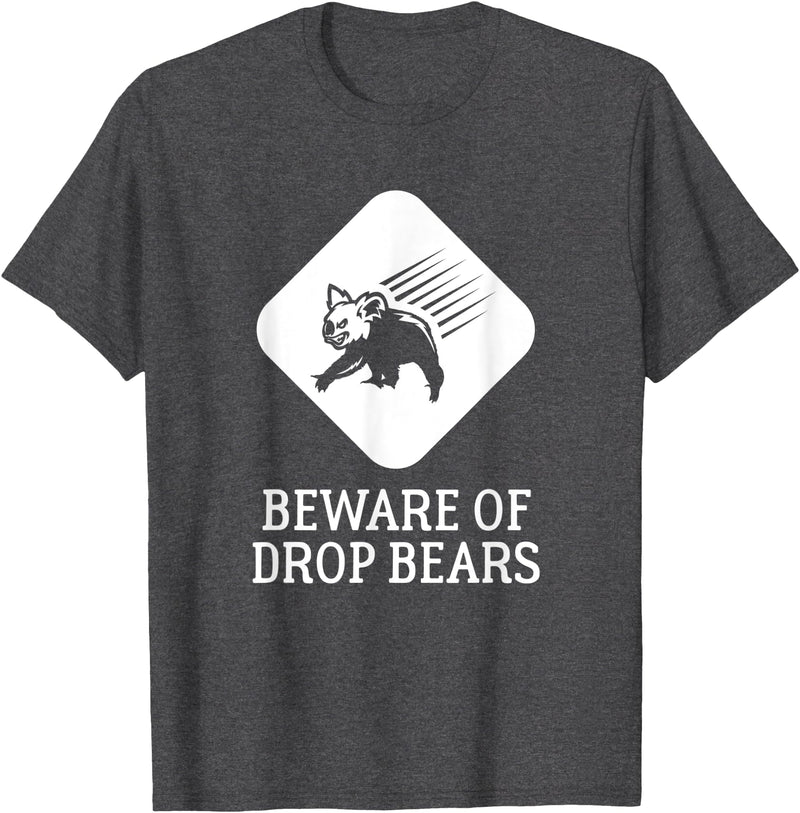 Australia Gifts Beware of Drop Bears Drop Bear T-Shirt - Dark Heather Grey