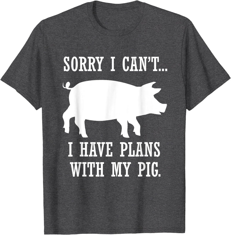 Lustige Schwein Bauernhof Tier Zitate Plans with My Pig Farmer Piggy T-Shirt - Dark Heather Grey
