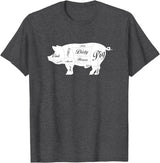 LGBTQIA+ Power Design Nasty Hungry Dirty Pig Design - Fun Gay Pig Pride - LGBTQIA+ T-Shirt - Dark Heather Grey