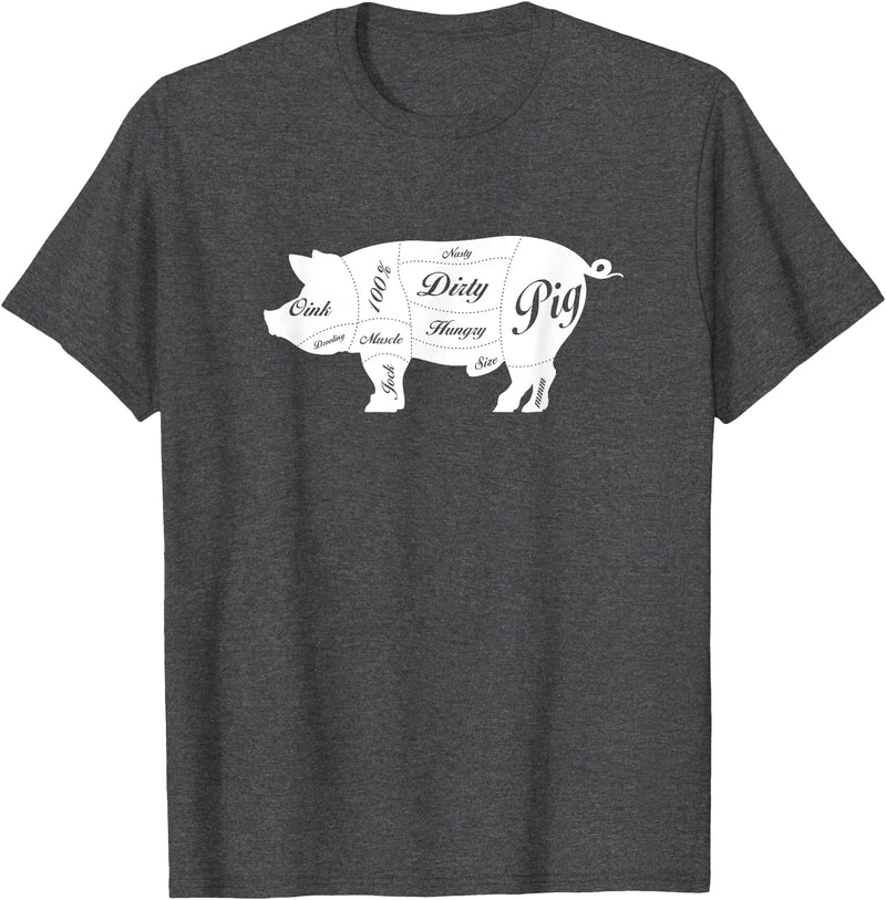 LGBTQIA+ Power Design Nasty Hungry Dirty Pig Design - Fun Gay Pig Pride - LGBTQIA+ T-Shirt - Dark Heather Grey