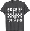 Halloween 2 Years Old Bday Rock Family Matching Big Sister Two The Bone Skeleton Hand 2nd Birthday Boy Girl T-Shirt - Dark