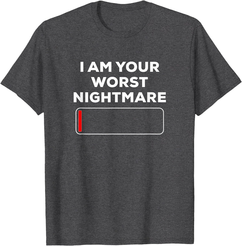 Funny Halloween Shirt Co I am your Worst nightmare Funny Dead Halloween Shirt Costume - Dark Heather Grey
