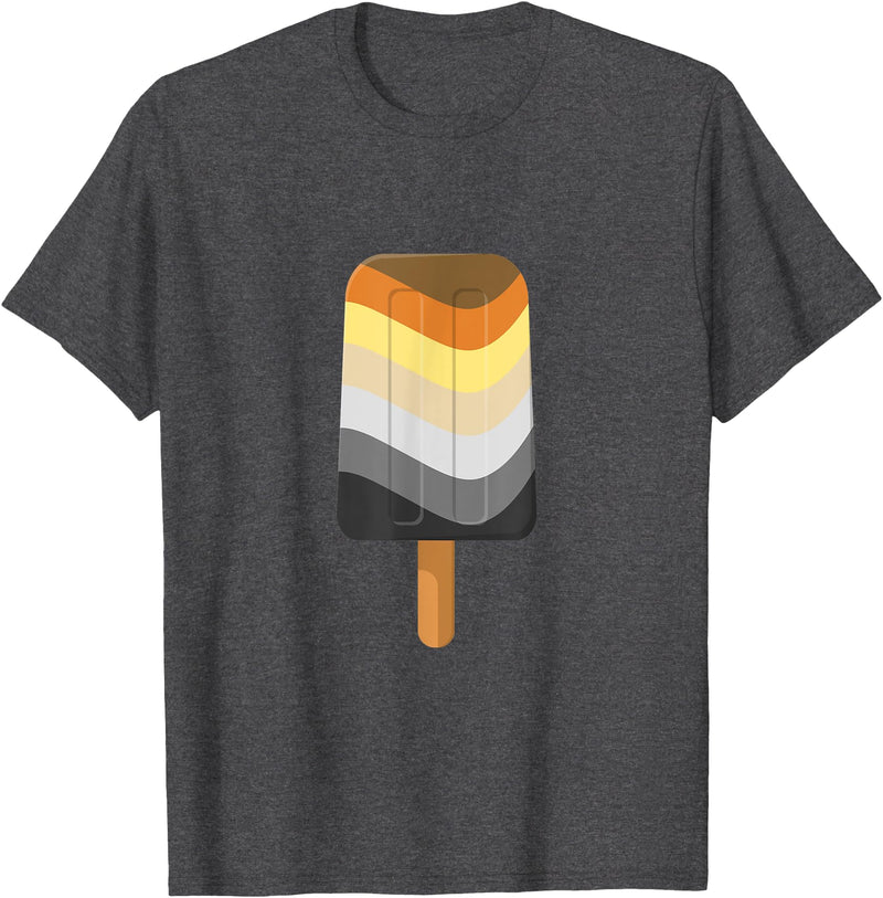Live Loud Graphics Seamless Reapeating Gay Bear Pride Flag Ice Pop Pattern T-Shirt - Dark Heather Grey