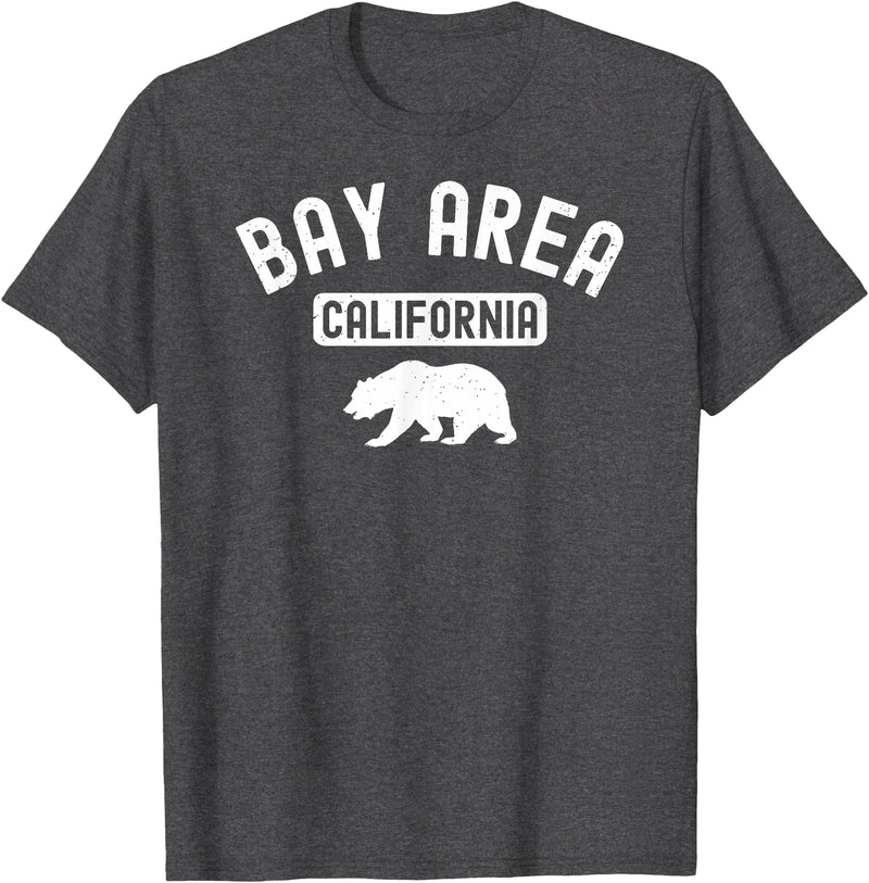 Cali Retro Tees Bay Area San Francisco Oakland Berkeley California 510 Bear T-Shirt - Dark Heather Grey