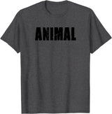 Animal Gym Rabbit Workout Bodybuilding Fitness T-Shirt in Dark Heather Grey