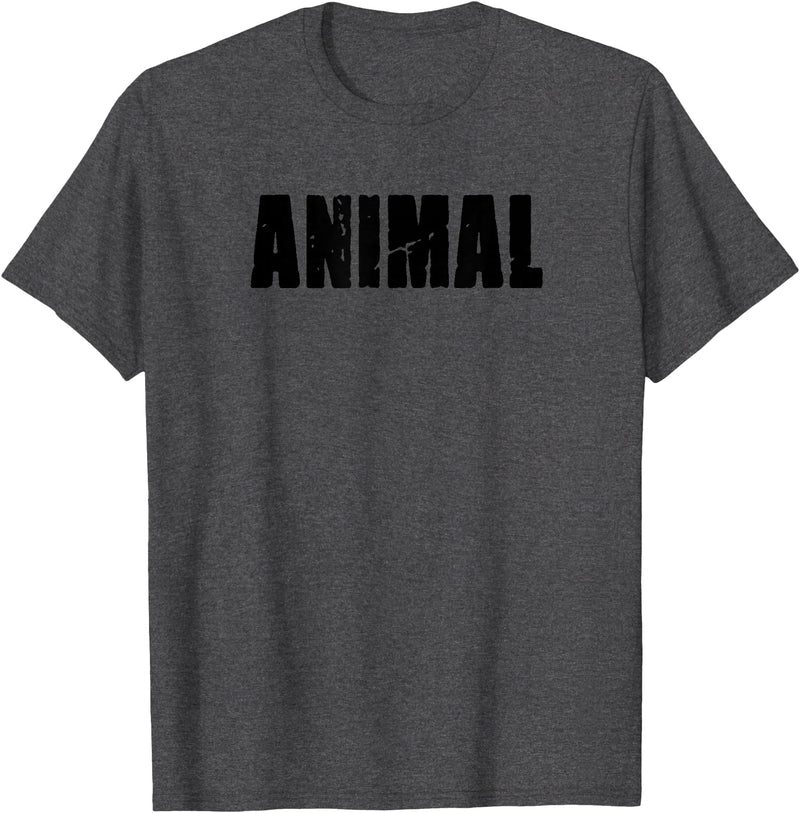 Animal Gym Rabbit Workout Bodybuilding Fitness T-Shirt in Dark Heather Grey