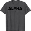 Mens ALPHA Gym Rabbit Workout Bodybuilding Fitness T-Shirt in Dark Heather Grey