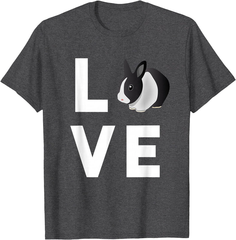 Cute I Love Rabbits Funny Bunny Rabbit Lover Gifts T-Shirt in Dark Heather Grey