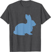 Cute Blue Rabbit Lover Bunny Graphic T-Shirt in Dark Heather Grey