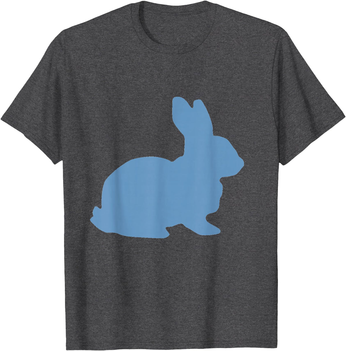 Cute Blue Rabbit Lover Bunny Graphic T-Shirt in Dark Heather Grey